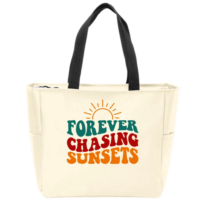 Forever Chasing Sunsets Cute Zip Tote Bag