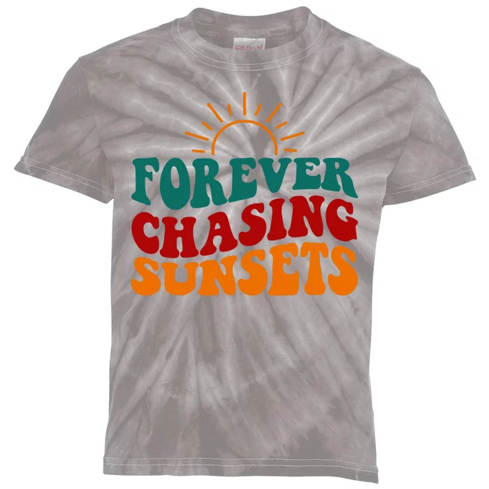 Forever Chasing Sunsets Cute Kids Tie-Dye T-Shirt