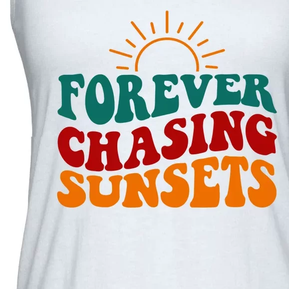 Forever Chasing Sunsets Cute Ladies Essential Flowy Tank