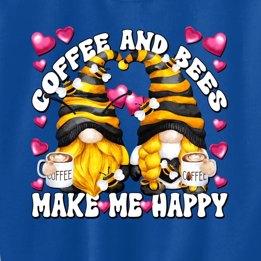 Funny Coffee Saying For Beekeeper Coffee And Honey Bee Gnome Gift Kids Sweatshirt