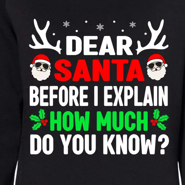 Funny Christmas Shirts Adults Dear Santa I Can Explain Womens California Wash Sweatshirt