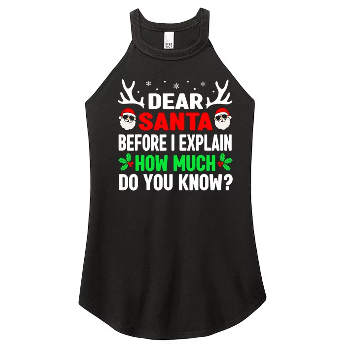 Funny Christmas Shirts Adults Dear Santa I Can Explain Women’s Perfect Tri Rocker Tank