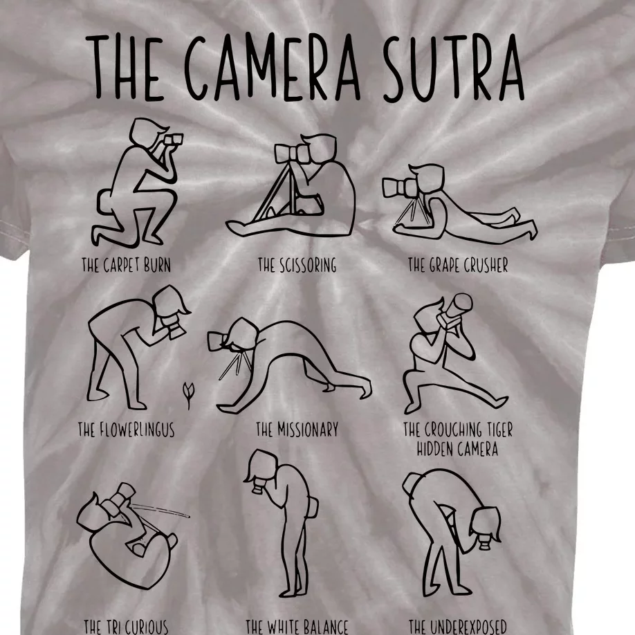 Funny Camera Sutra Photographer Photography Gift Women Kids Tie-Dye T-Shirt