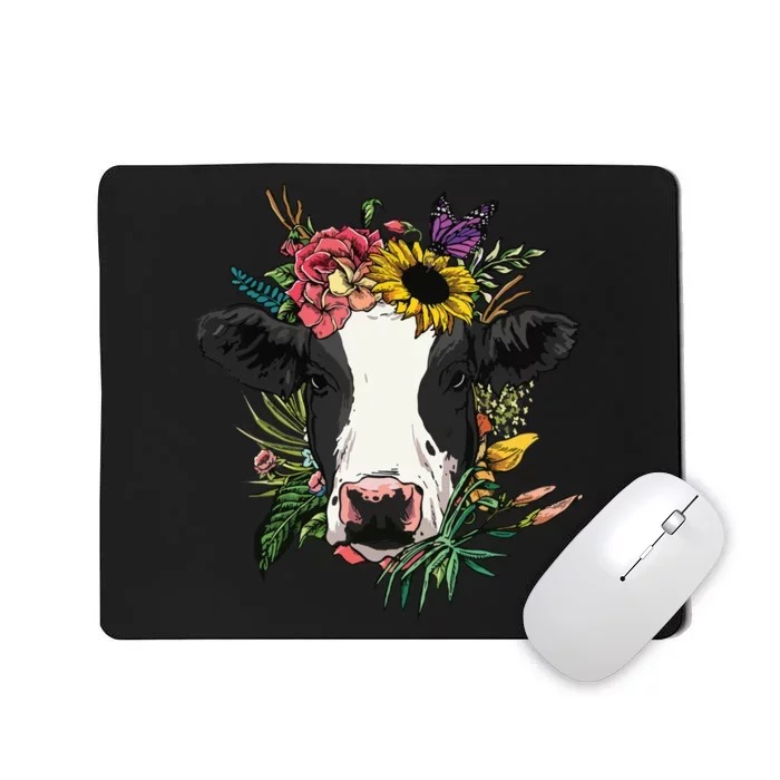 Floral Cow Spring Nature Lovers For Mousepad