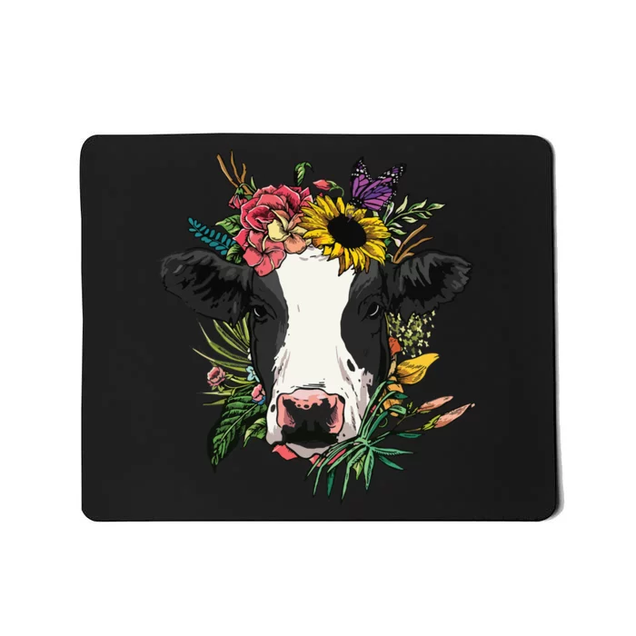 Floral Cow Spring Nature Lovers For Mousepad