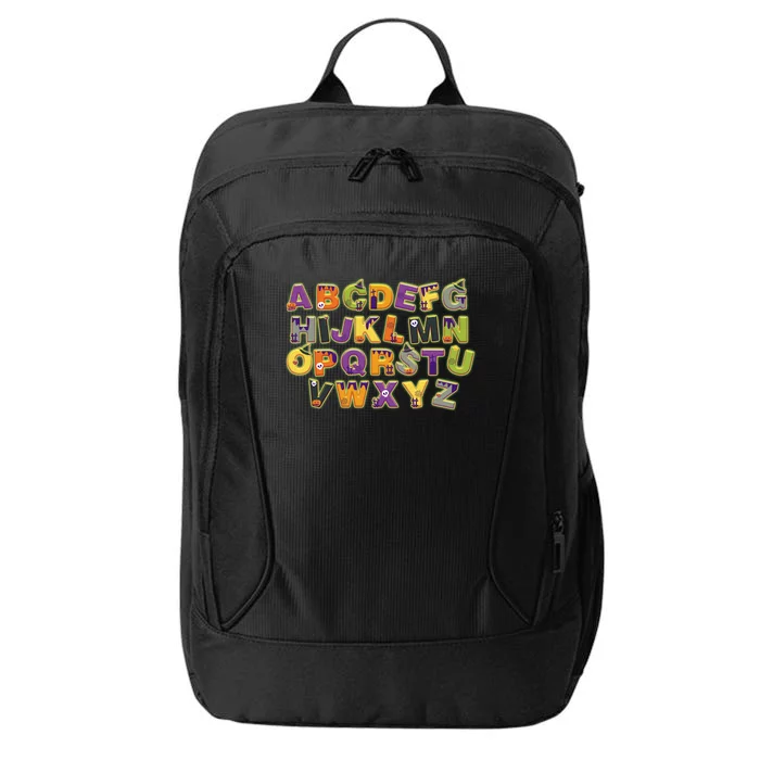 Funny Creepy Spooky Alphabet Letters City Backpack