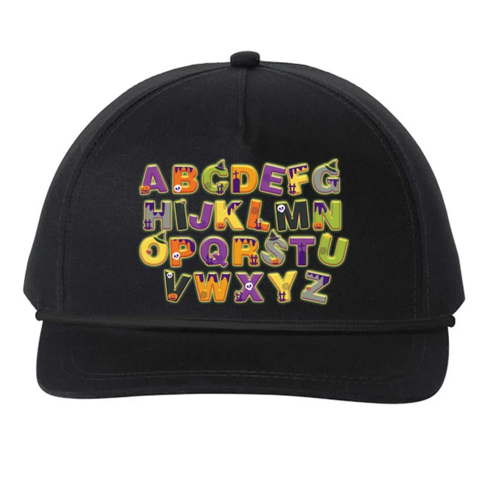 Funny Creepy Spooky Alphabet Letters Snapback Five-Panel Rope Hat