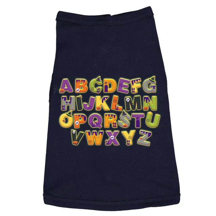 Funny Creepy Spooky Alphabet Letters Doggie Tank