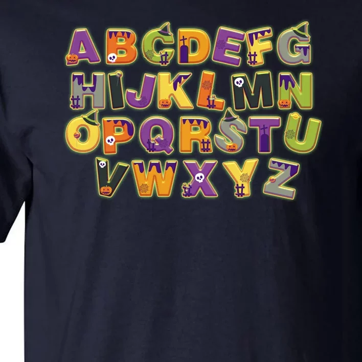 Funny Creepy Spooky Alphabet Letters Tall T-Shirt