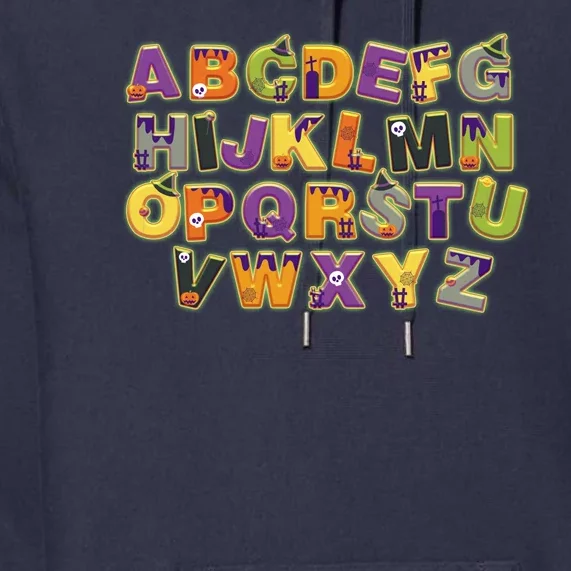 Funny Creepy Spooky Alphabet Letters Premium Hoodie