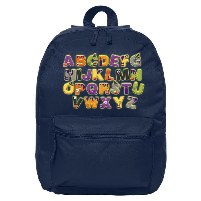 Funny Creepy Spooky Alphabet Letters 16 in Basic Backpack