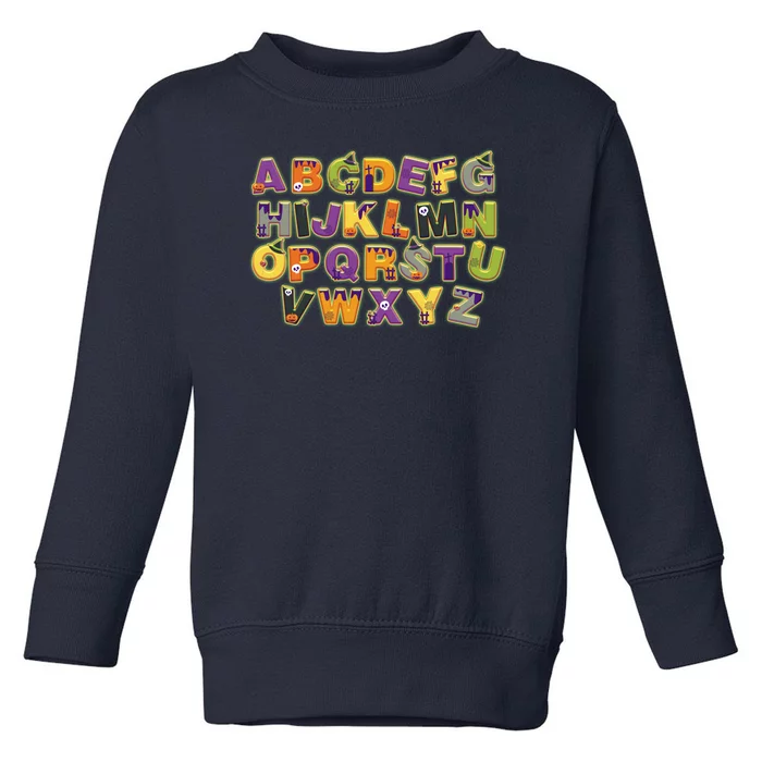 Funny Creepy Spooky Alphabet Letters Toddler Sweatshirt