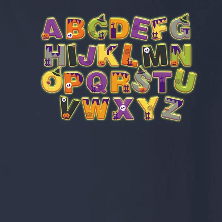 Funny Creepy Spooky Alphabet Letters Toddler Long Sleeve Shirt