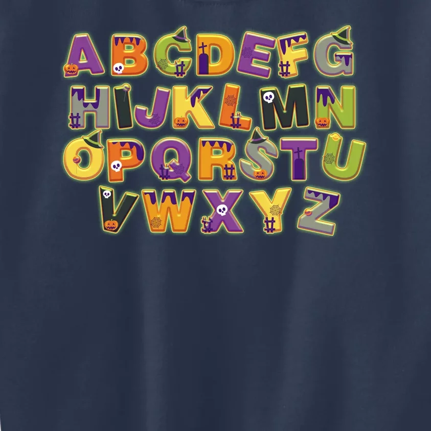 Funny Creepy Spooky Alphabet Letters Kids Sweatshirt