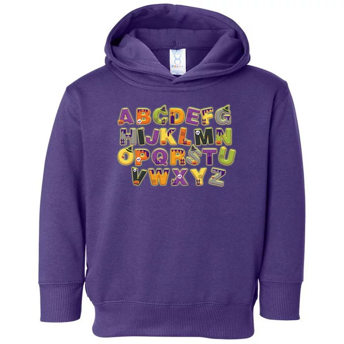 Funny Creepy Spooky Alphabet Letters Toddler Hoodie