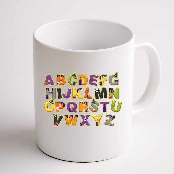 Funny Creepy Spooky Alphabet Letters Front & Back Coffee Mug