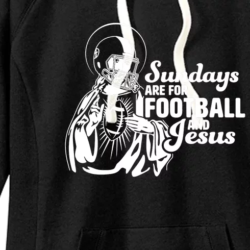 Funny Christian Sundays Are For Football And Jesus Women's Fleece Hoodie