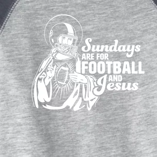 Funny Christian Sundays Are For Football And Jesus Toddler Fine Jersey T-Shirt