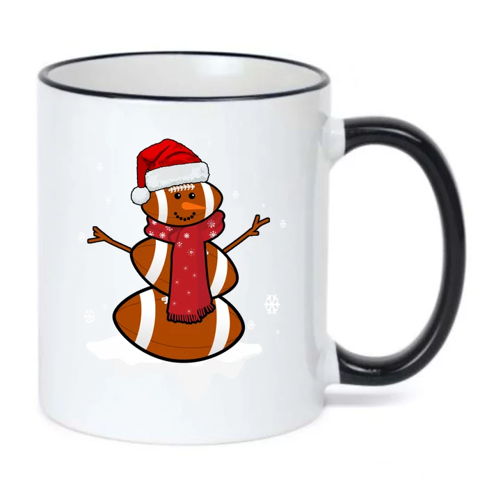 Football Christmas Snowman Black Color Changing Mug