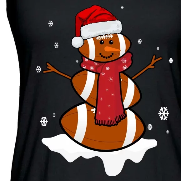 Football Christmas Snowman Ladies Essential Flowy Tank