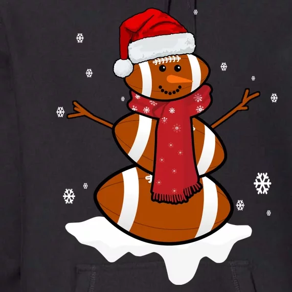 Football Christmas Snowman Premium Hoodie