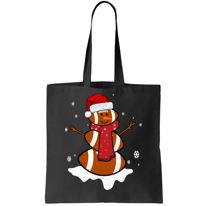 Football Christmas Snowman Tote Bag