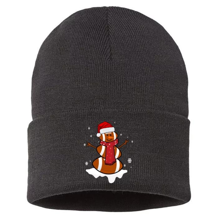 Football Christmas Snowman Sustainable Knit Beanie