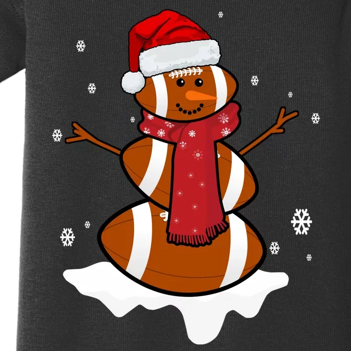 Football Christmas Snowman Baby Bodysuit