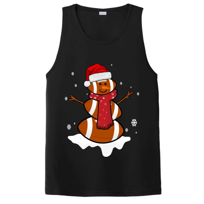 Football Christmas Snowman Performance Tank