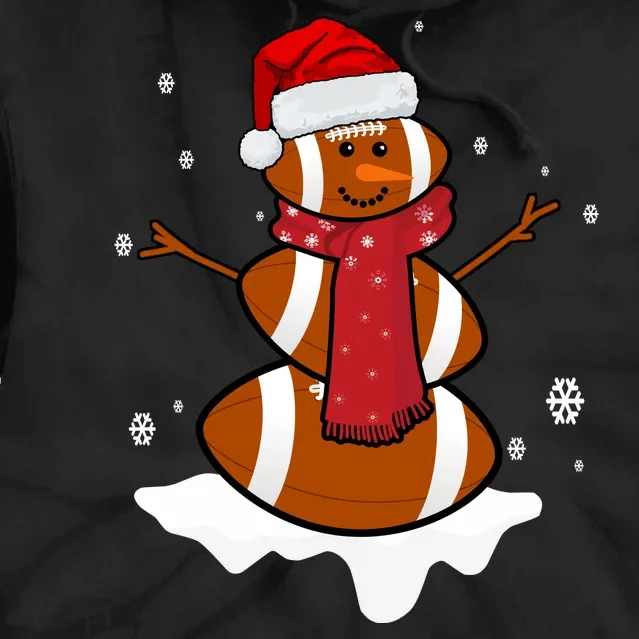 Football Christmas Snowman Tie Dye Hoodie