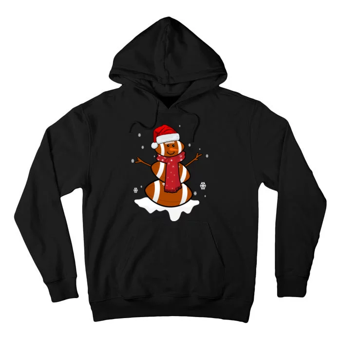 Football Christmas Snowman Tall Hoodie