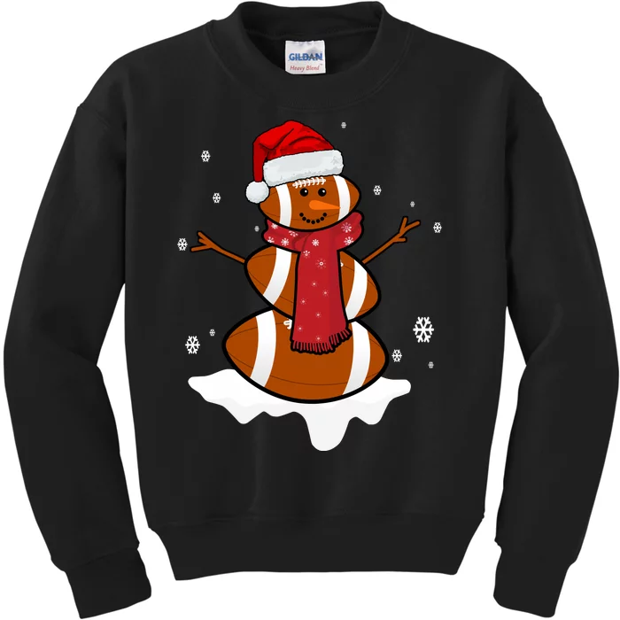 Football Christmas Snowman Kids Sweatshirt