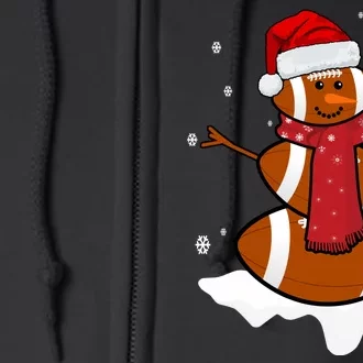 Football Christmas Snowman Full Zip Hoodie