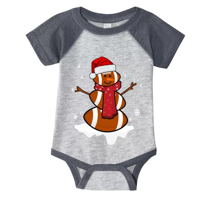 Football Christmas Snowman Infant Baby Jersey Bodysuit