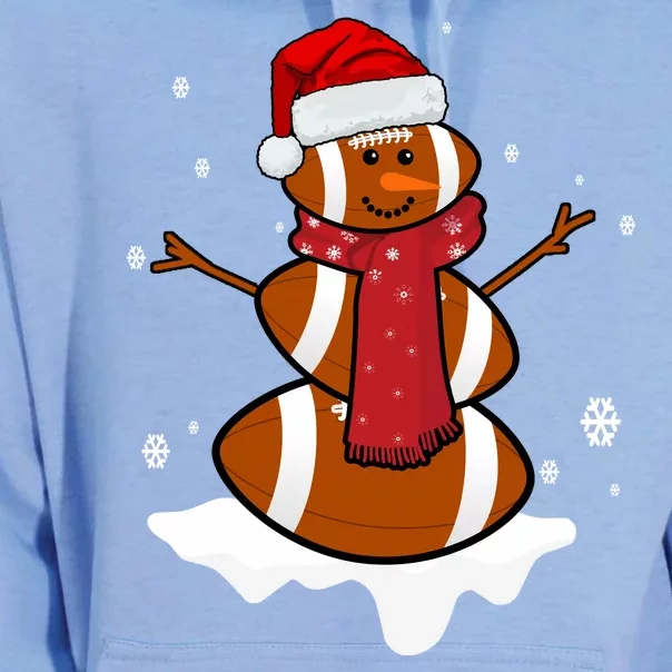 Football Christmas Snowman Unisex Surf Hoodie