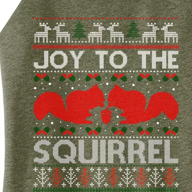 Funny Christmas Squirrel Ugly Xmas Sweater Cute Gift Women’s Perfect Tri Rocker Tank