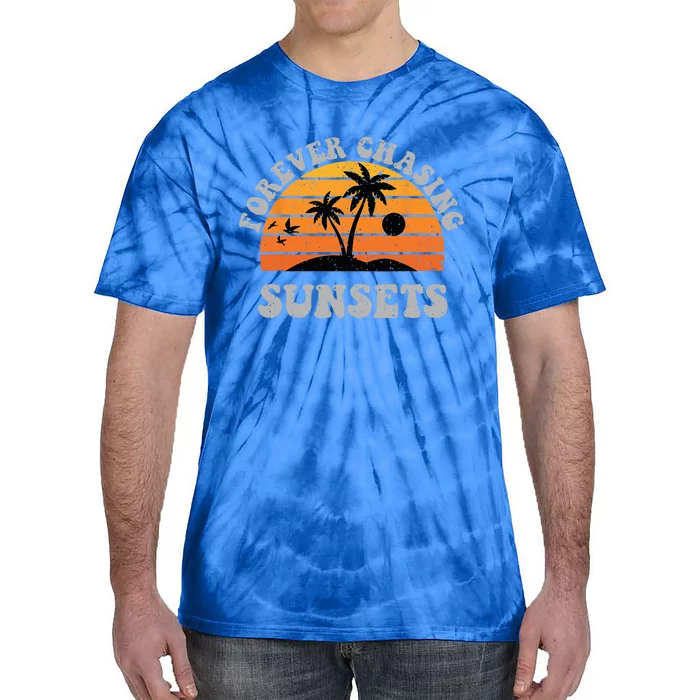 Forever Chasing Sunsets Funny Retro Sunset Photographer Tie-Dye T-Shirt