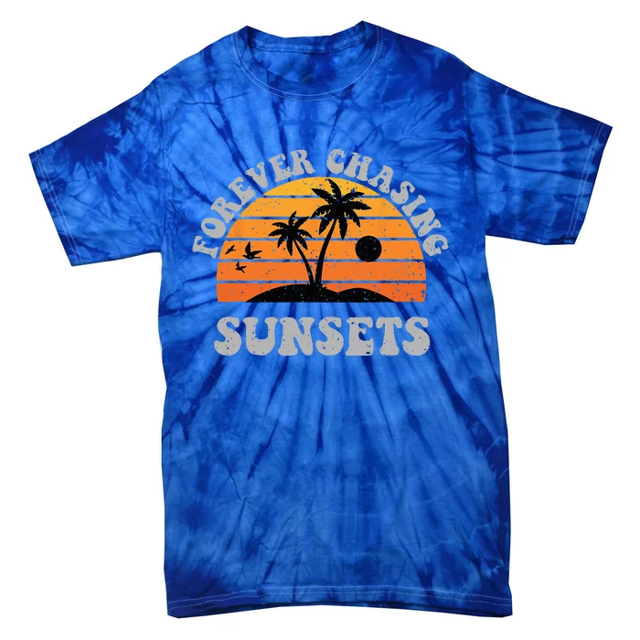 Forever Chasing Sunsets Funny Retro Sunset Photographer Tie-Dye T-Shirt