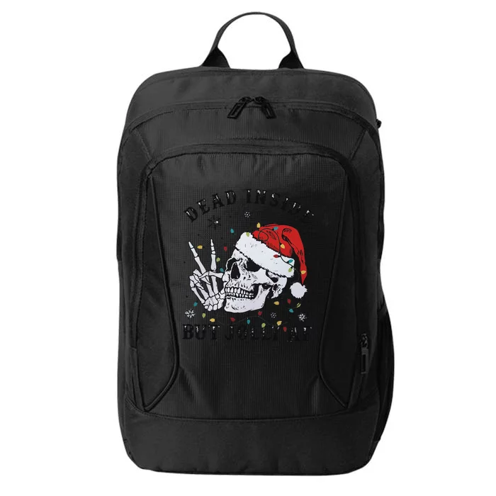 Funny Christmas Skull Dead Inside But Jolly Af City Backpack