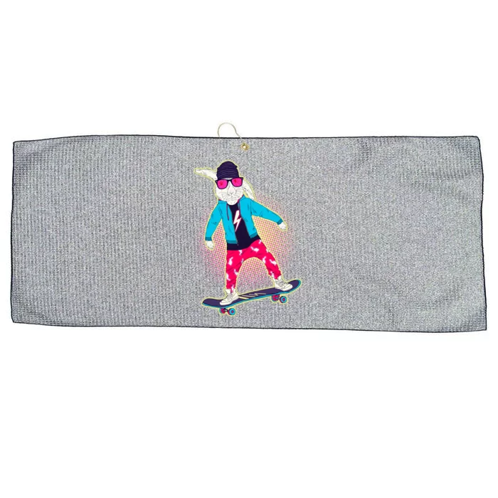 Funny Cool Skateboarding Easter Bunny Rabbit Large Microfiber Waffle Golf Towel