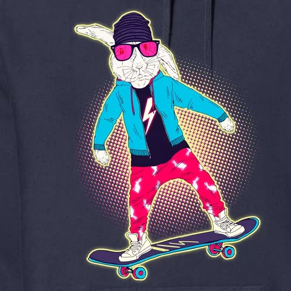 Funny Cool Skateboarding Easter Bunny Rabbit Premium Hoodie