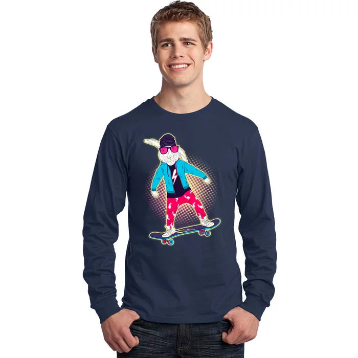 Funny Cool Skateboarding Easter Bunny Rabbit Tall Long Sleeve T-Shirt