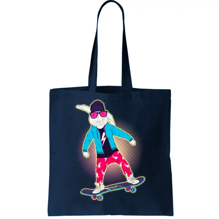 Funny Cool Skateboarding Easter Bunny Rabbit Tote Bag