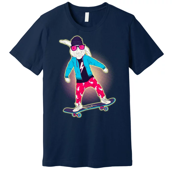 Funny Cool Skateboarding Easter Bunny Rabbit Premium T-Shirt