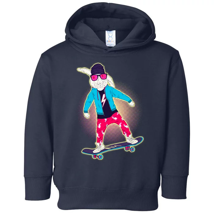 Funny Cool Skateboarding Easter Bunny Rabbit Toddler Hoodie