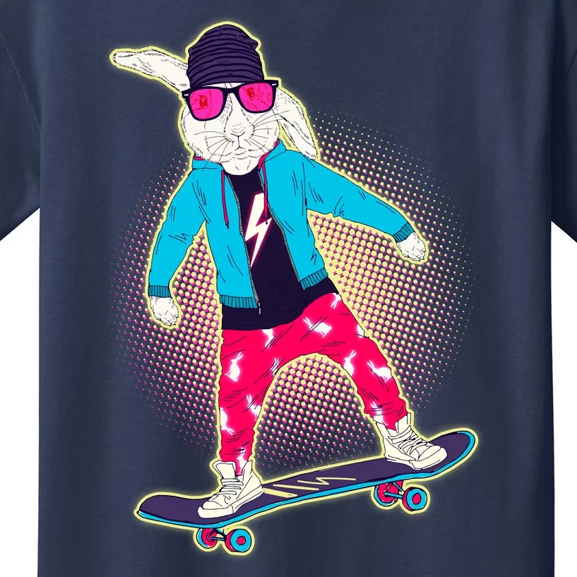 Funny Cool Skateboarding Easter Bunny Rabbit Kids T-Shirt