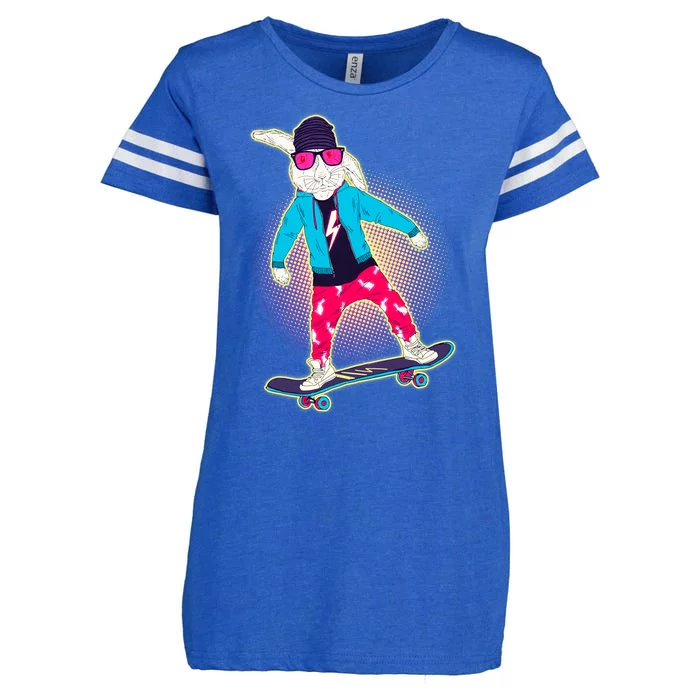 Funny Cool Skateboarding Easter Bunny Rabbit Enza Ladies Jersey Football T-Shirt