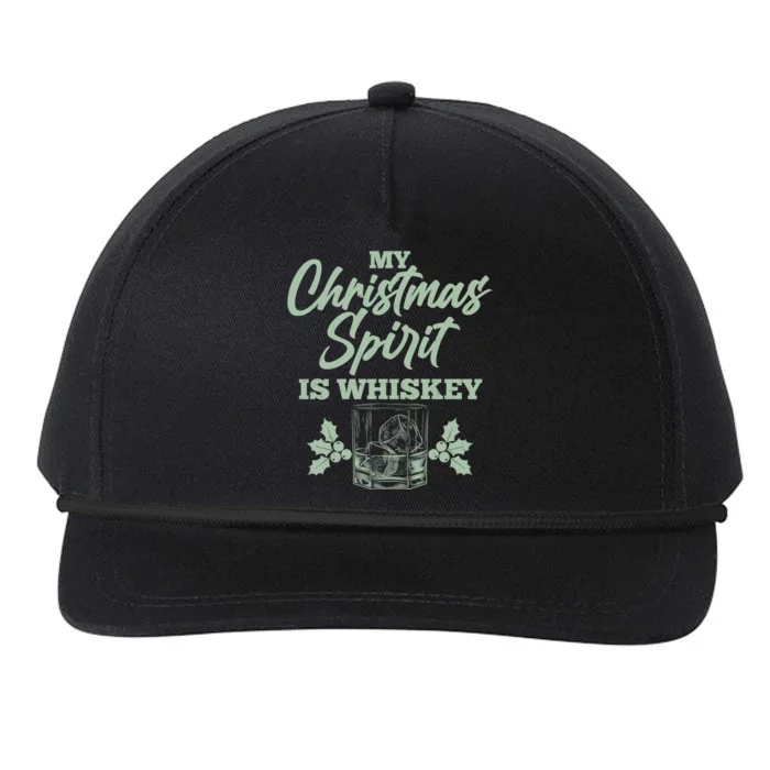 Funny Christmas Spirit Is Whiskey Snapback Five-Panel Rope Hat