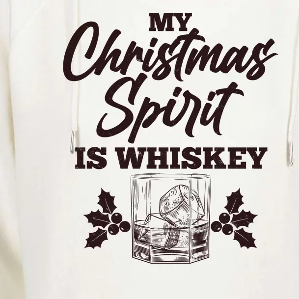 Funny Christmas Spirit Is Whiskey Womens Funnel Neck Pullover Hood