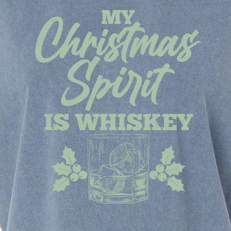 Funny Christmas Spirit Is Whiskey Garment-Dyed Women's Muscle Tee